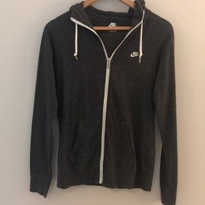 Heather Grey Nike Zip Up Hoodie